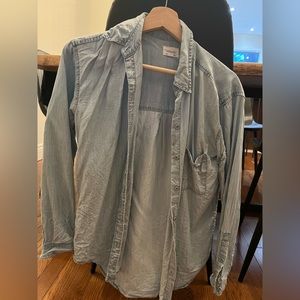 Denim button-up shirt